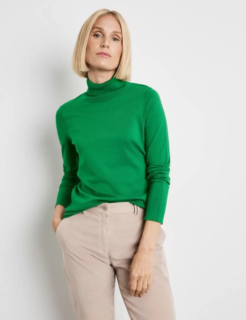 Truien>GERRY WEBER Basic Coltrui Met Ribgebreide Details