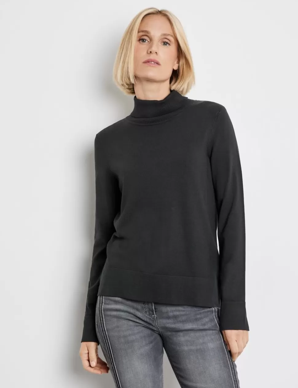 Truien>GERRY WEBER Basic Coltrui Met Ribgebreide Details