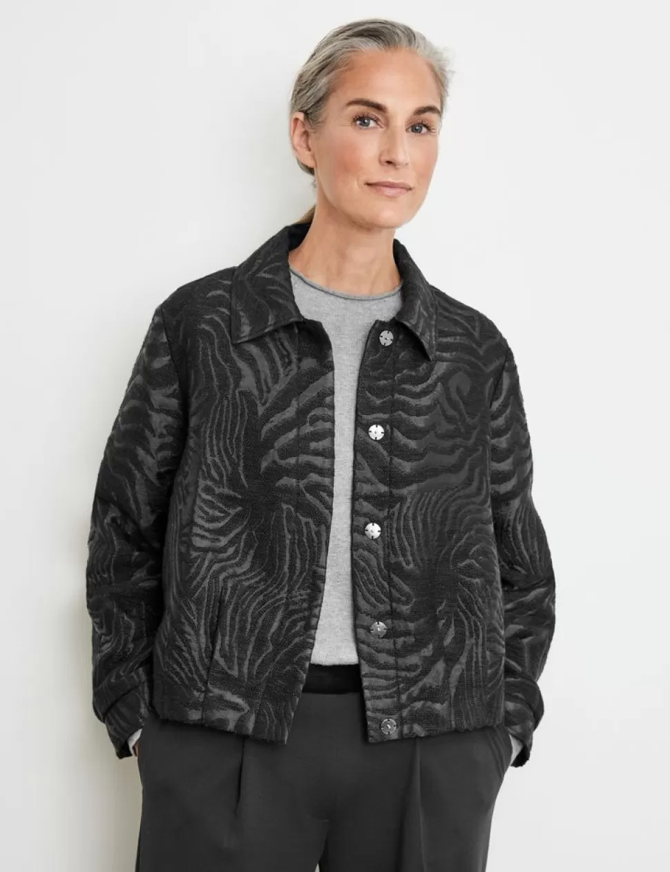 Elegante Blazers>GERRY WEBER Blazerjasje Met Jacquardpatroon En Kraag