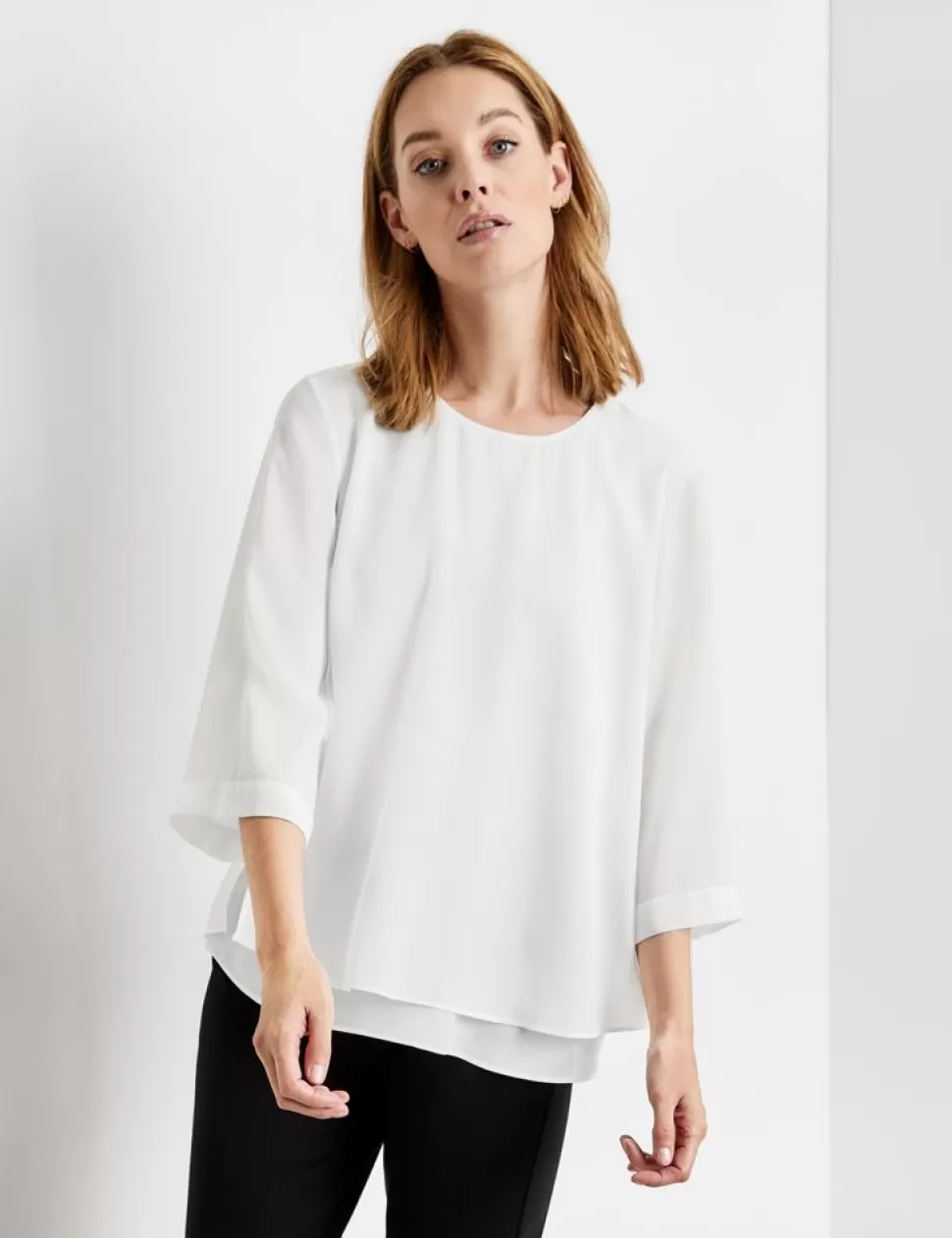 Feestelijke Blouses>GERRY WEBER Blouse Met 3/4-Mouwen En Laagjeslook