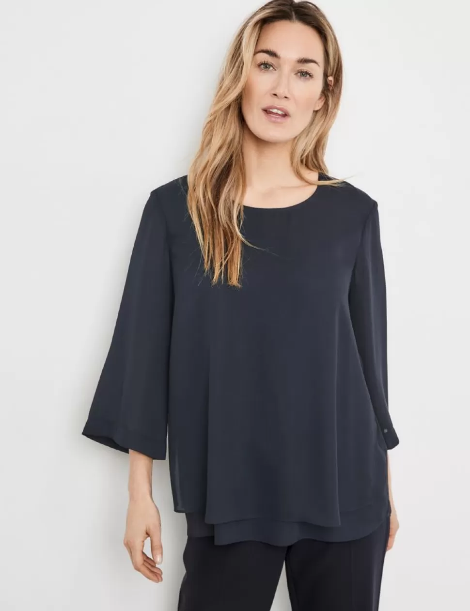 Feestelijke Blouses>GERRY WEBER Blouse Met 3/4-Mouwen En Laagjeslook