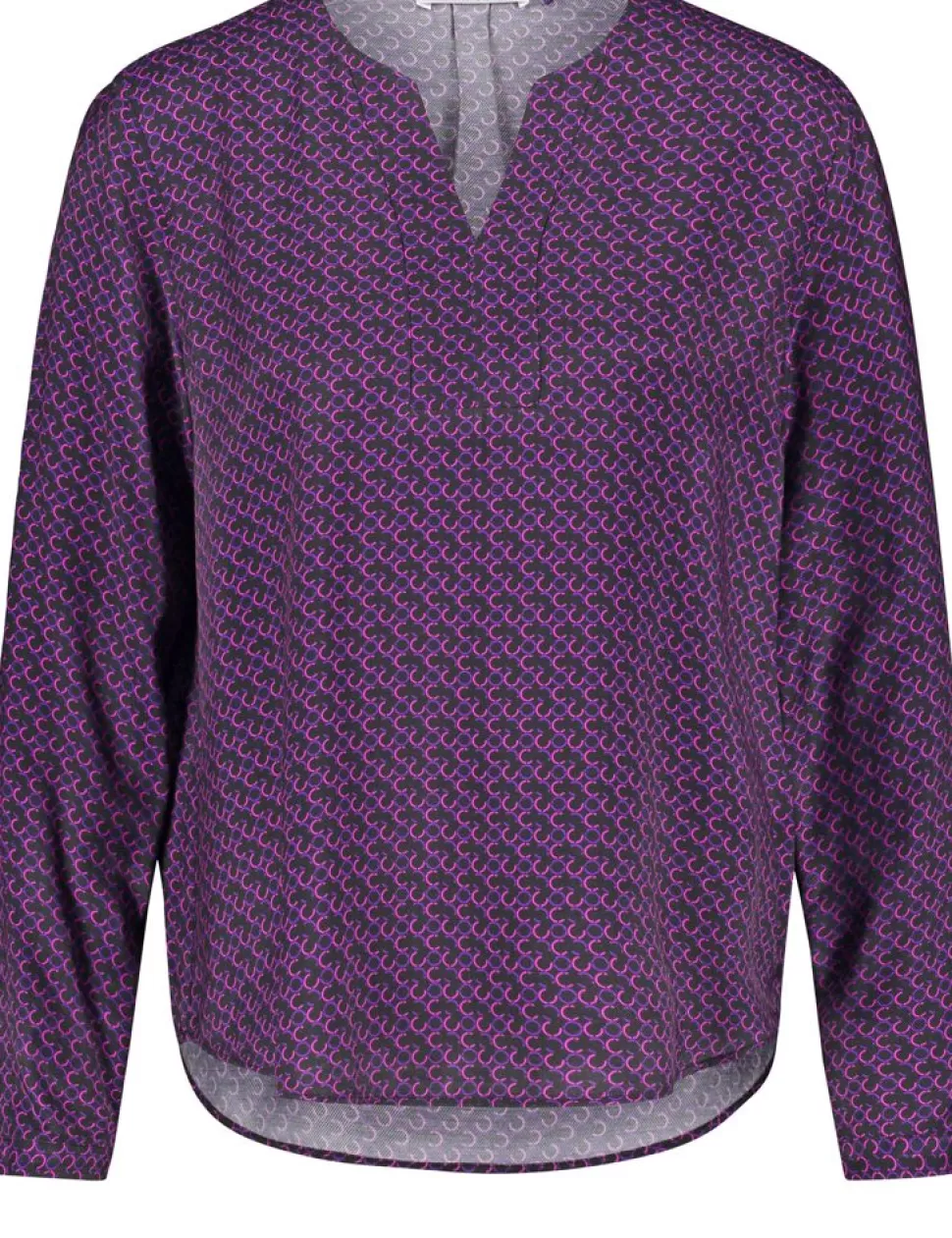 Shirts>GERRY WEBER Blouse Van Satijn Met Tuniekhals