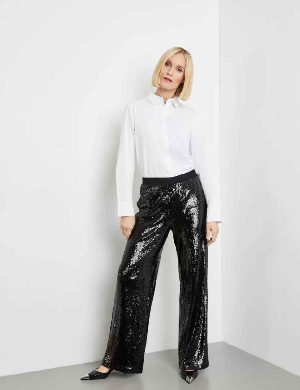 Elegante Broeken>GERRY WEBER Glamoureuze Broek Met Pailletjes