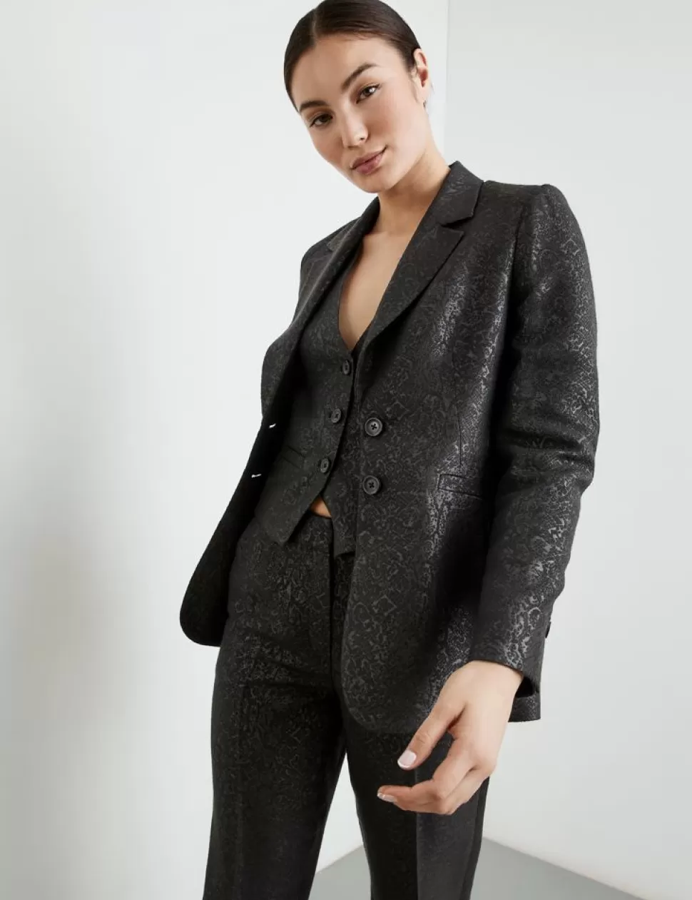 Elegante Blazers>TAIFUN Glanzende Jacquard Blazer