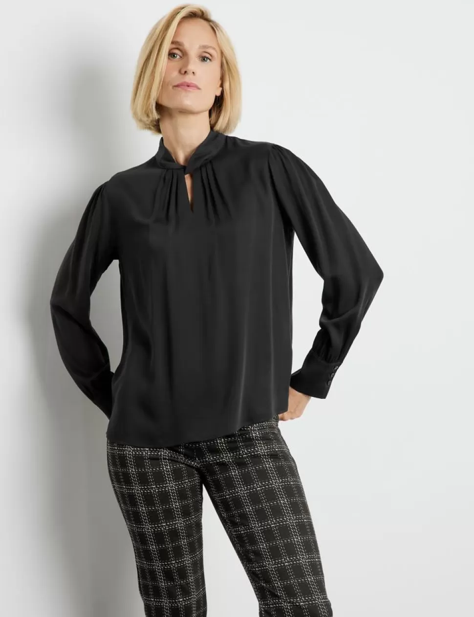 Feestelijke Blouses>GERRY WEBER Soepele Blouse Met Decoratieve Hals