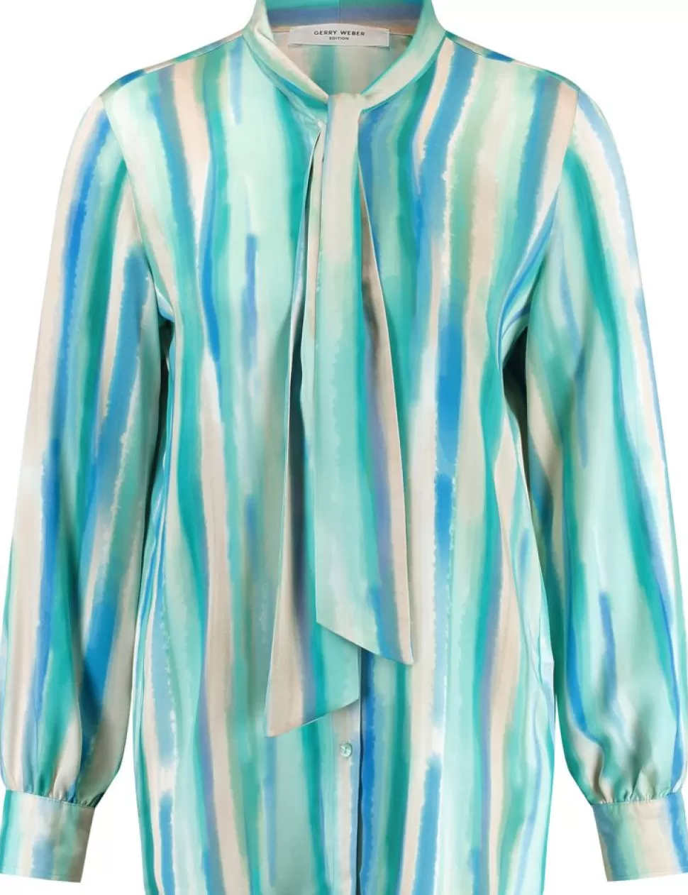 Feestelijke Blouses>GERRY WEBER Soepele Blouse Met Strikkraag